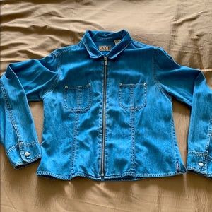 AT Denim zip-front lightweight jacket